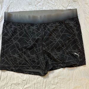 Puma Women's Geometric Black and Gray Shorts